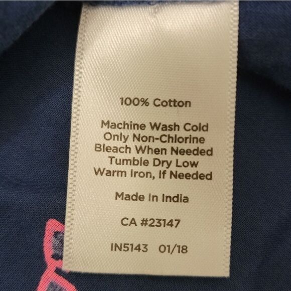 TALBOTS TREASURE ISLAND PRINT LONG SLEEVE BUTTON DOWN SHIRT NAVY BLUE SIZE 2X - Picture 10 of 10